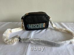 Aw20 Moschino Couture J Scott Black Leather Shoulder Bag Avec Gold Logo & Chains