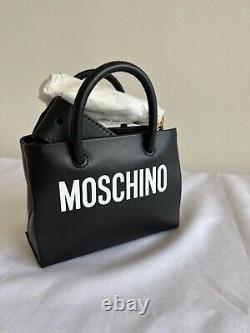 Aw20 Moschino Couture Jeremy Scott Black Leather Mini Shopper / Fanny Pack