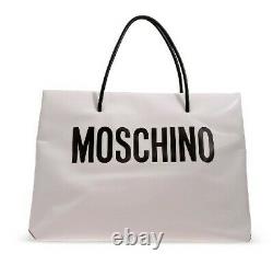 Aw20 Moschino Couture Jeremy Scott White Shopper Avec Black Logo
