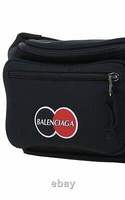 Balenciaga NWT Sac banane ceinture uniforme logo explorer noir/rouge de la piste de défilé