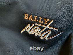 Bally Limited Edition Black Cotton Demi-zip Taille Sweater Xl, Fabriqué Au Portugal