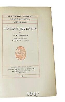 Bibliothèque mensuelle de voyages de l'Atlantique Italie Hollande France 1907 Volumes 2, 3, 5