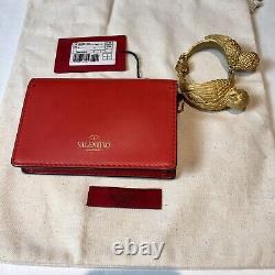 Bracelet manchette Valentino Rockstud Birds de 2000 $ NWT pochette sac en cuir rouge