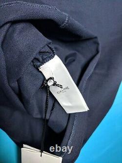 Celine Coton Noir Femmes Polo Chemise Manches Courtes Sz Xs Rp$950
