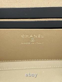 Chanel Black Lambskin Pearl Crush Purse Vanity Bag Chaîne Réglable Ghw Rare