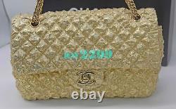 Chanel Matelasse Metallic Edition Limitée Flap Bag Card Box Dust Bag Or Nouveau