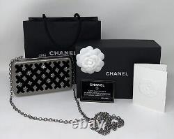 Chanel Runway Gray Metal Evening Clutch Epaule Bag Authentic New Limited Ed
