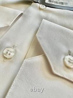 Chemise de soirée de luxe Stefano Ricci NWT, taille 15.5 39, en coton blanc uni, fabriquée en Italie.
