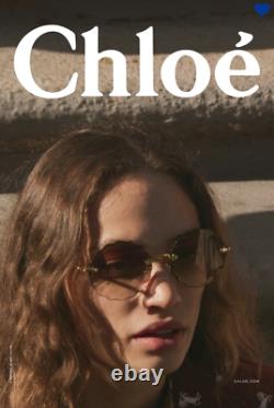 Chloe Rosie Lunettes De Soleil À Pétoncles De Fleurs 60mm Pearlflash Msrp485$ Edition Limitée