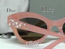 Christian Dior Cat Eye Rose Brillance Edition Limitée Cristaux Cadre Lunettes De Soleil