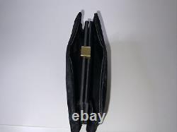 Clutch de soirée en velours noir vintage DONNA KARAN New York 8 avec sac de protection - Pré-propriété