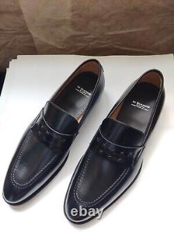 DI Bianco 1095 $ Luxe Noir Premium Cuir de veau Mocassins Semelle en cuir 9,0 (US) Nib