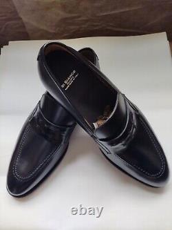 DI Bianco 1095 $ Luxe Noir Premium Cuir de veau Mocassins Semelle en cuir 9,0 (US) Nib