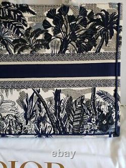 Dior Book Tote Palms Navy Blue & Blite Limited Ed Large 16x14 Carte D'authenticité