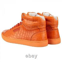 Dolce & Gabbana 7.300$ Crocodile High-top Sneaker Shoes London Orange 09066