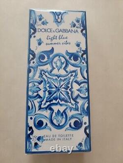 Dolce Gabbana Bleu Clair / Vibes D'été / 3.3 Fl Oz Edition Limitée Scellée New