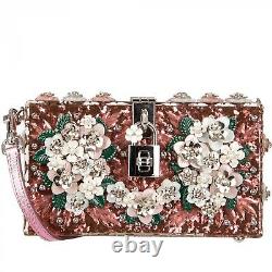 Dolce & Gabbana Glitter Plexiglass Flowers Clutch Bag Dolce Box Rose 09696