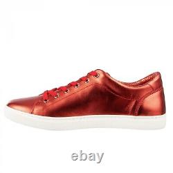 Dolce & Gabbana Nappa Chaussures De Sneaker En Cuir London Rouge Métallisé 44 Us 11 09075
