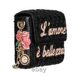 Dolce & Gabbana Pochette À Épaule Tissée Dg Millennials Rose Roses Noir 11035