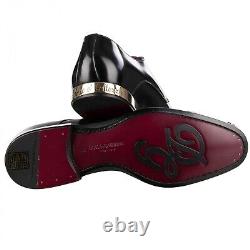Dolce & Gabbana Runway Crystals Jeweled Metal Derby Chaussures Positano Noir 09093