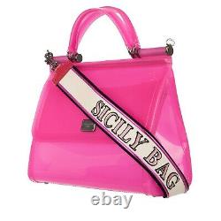 Dolce & Gabbana Sac À Bandoulière En Pvc Logo De L'épaule Brodée Pink 09935