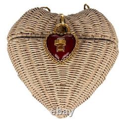 Dolce & Gabbana Sac D'embrayage À Travers Le Corps Peint Heart Box W Chaîne Beige 11037