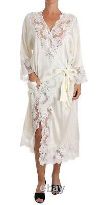 Dolce & Gabbana Special Edition Robe White Silk Sleepwear Kimono S. S Rrp 2000 $