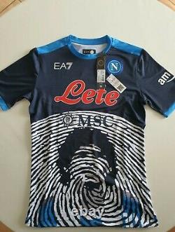 Ea7 Maglia M Blu Ssc Napoli Maradona Game Shirt Edition Limitée 2021 + Boîte #455