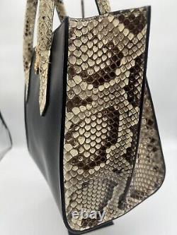Éblouissant! Sac à main Versace Virtus en python/cuir édition limitée RARE $2700