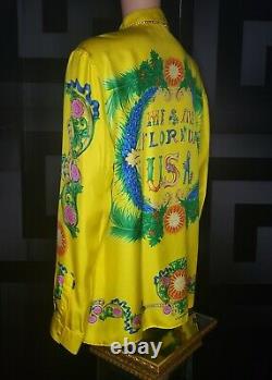 Edition Limitée! 1993 Archives! Vendu! Miami Fl Versace Silk Shirt It 56 3xl