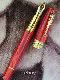 Édition limitée Montegrappa Extra 1930 en celluloïd rouge, plume en or 18 carats M, stylo-plume