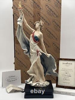 Figurine de la Liberté de Lady Liberty de Giuseppe Armani Capodimonte La Société LE #339/5000 NIB