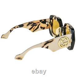 GUCCI HOLLYWOOD FOREVER 1330 Lunettes de soleil en cristal noir ivoire jaune GG1330S 001