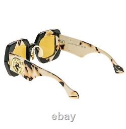 GUCCI HOLLYWOOD FOREVER 1330 Lunettes de soleil en cristal noir ivoire jaune GG1330S 001