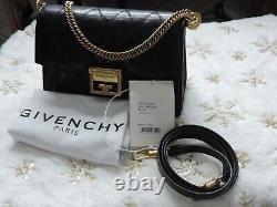 Givenchy Petit Gv3 Sac À Main En Cuir / Noir Avec Quincaillerie En Or (jamais Utilisé)