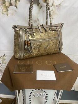 Gucci Bella Gold Python Covertable Tote Brand New Stunning Mrrp 3320 $ Unique