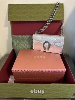 Gucci Dionysus Silver Metallic Lizard Small Epaule Bag Limited Edition
