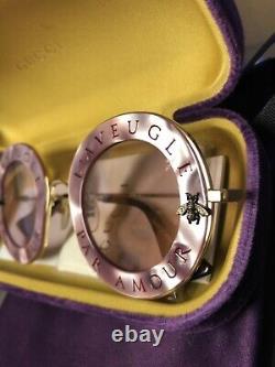 Gucci Femmes L’aveugle Par Amour Lunettes De Soleil- Rare Purple Edition