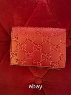 Gucci Gg Supreme Guccissima Leather Red Cherry Embellish Clutch Wallet Rare