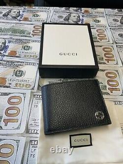 Gucci Mens Wallet Noir Et Vert Avec ID Fenêtre De Fente Edition Limitée