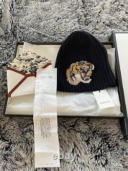 Gucci Taille M/58 Bonnet en laine douce Tigre Édition Limitée Unisexe