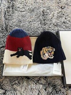 Gucci Taille M/58 Bonnet en laine douce Tigre Édition Limitée Unisexe