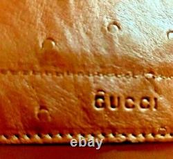 Gucci Zumi Purse Ostrich Leather 54 Sac À Épaule Brun Verrouillage De La Poignée Supérieure