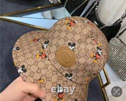 Gucci x Disney Mickey Mouse Brown GG Chapeau de Seau Édition Limitée M 602978 8475