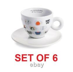 Illy Art Collection 25 Ensemble De 6 Tasses Cappuccino + Soucoupes Par Ipa Limited Edition