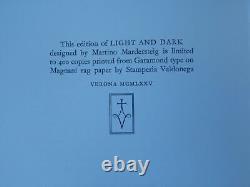 LUMIÈRE ET OBSCURITÉ par William Bronk 1975 Stamperia Valdonega, Vérone, Italie