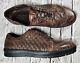 Les Baskets De Luxe En Cuir De Crocodile Italien Marron Pour Hommes De Giorgio De Palm Beach