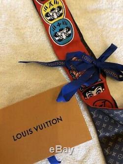 Limited Edition Louis Vuitton Kabuki Monogramme Foulard En Soie Rouge Bandeau