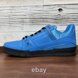 Louis Vuitton Blue LV Trainer Sneaker Taille 11 Us 12,5 Virgil Abloh Rainbow Shoe