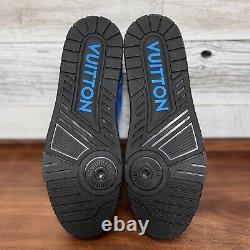 Louis Vuitton Blue LV Trainer Sneaker Taille 11 Us 12,5 Virgil Abloh Rainbow Shoe
